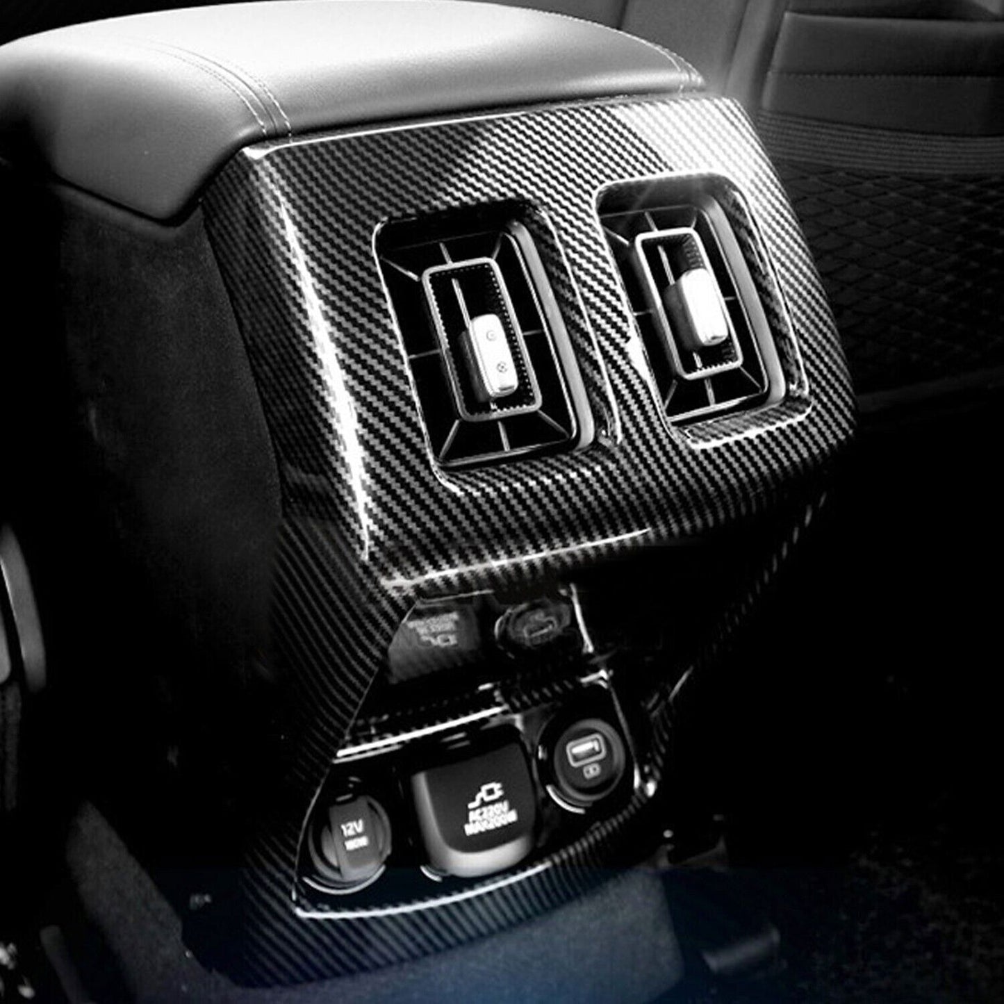 Carbon Fiber Look Inner Rear Air Vent Outlet Cover Trim for Kia Sorento 2021-23