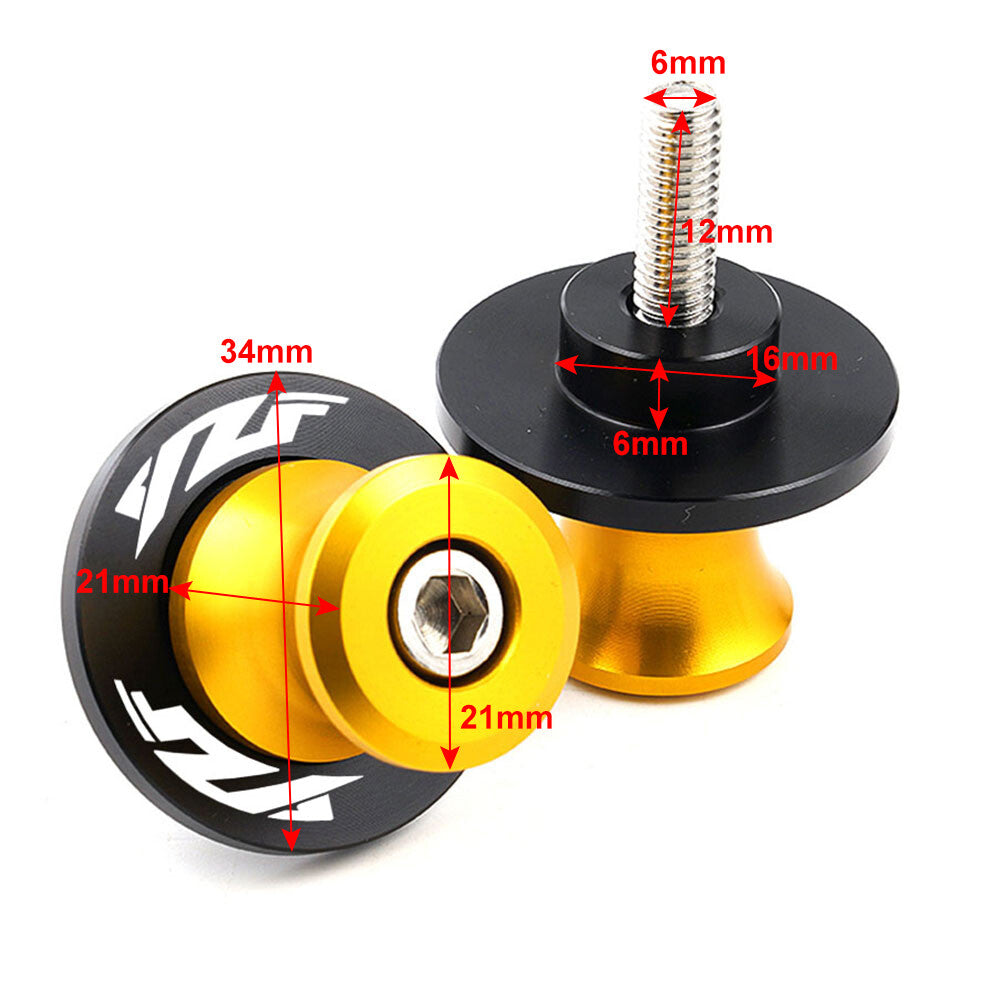 Green Swingarm Spools Slider Stand ScrewsM6 for Yamaha YZF R1 R3 R6