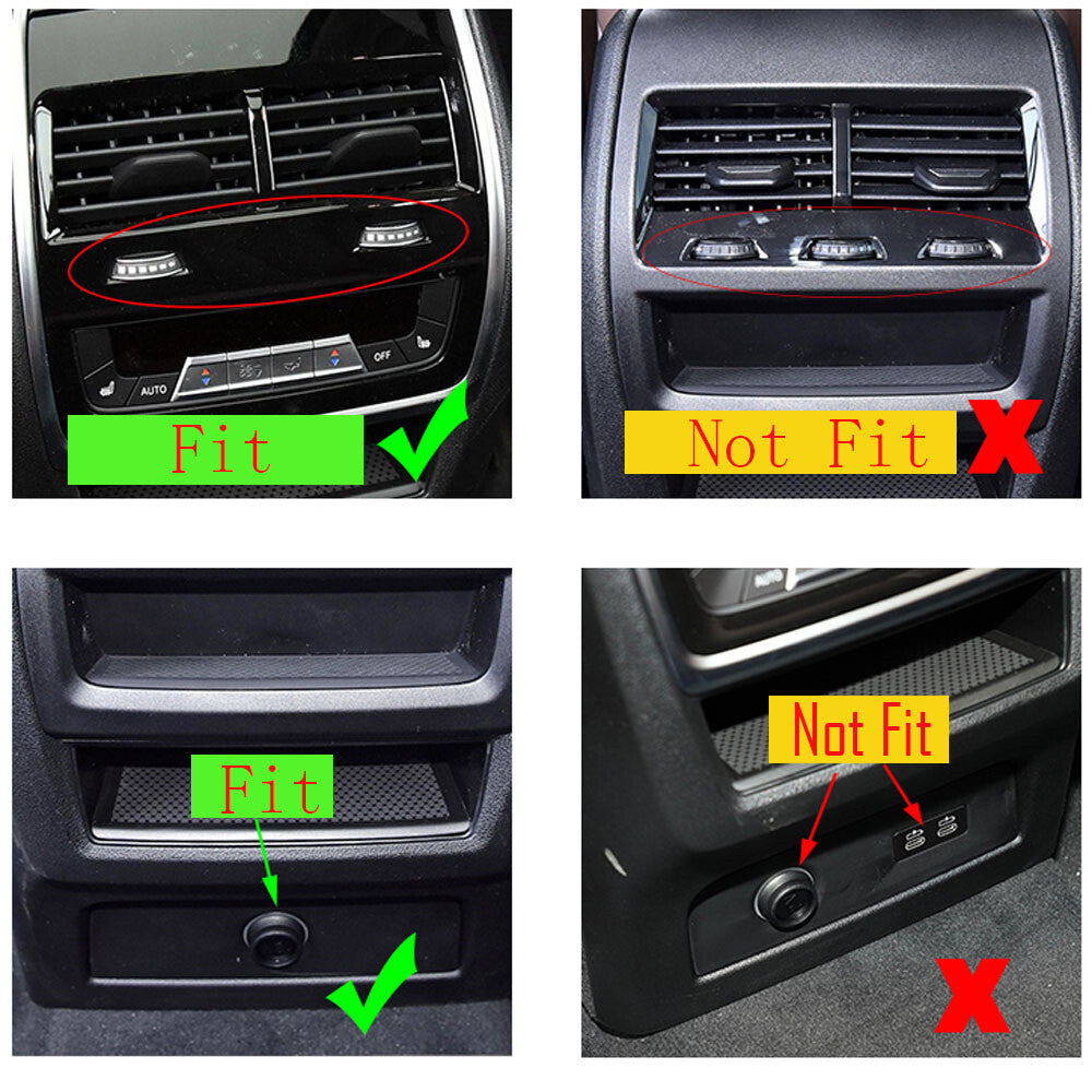 Silver ABS Rear Air Vent Outlet Panel Cover for BMW X5 G05 X6 G06 X7 G07 2019-22