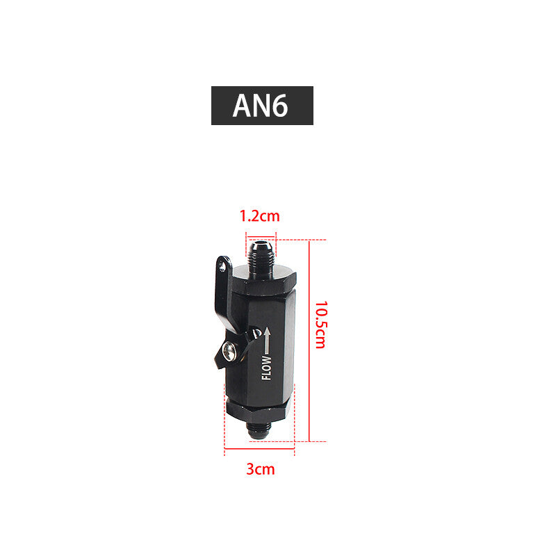AN6 6AN Black Inline Fuel Shut Off Valve Cut Off Flow Control with Cable Lever