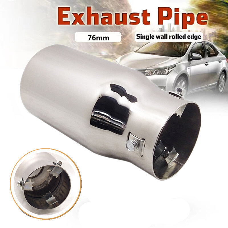 Car Exhaust Muffler Tip Round Stainless Steel Pipe Chrome Exhaust Tail Muffler