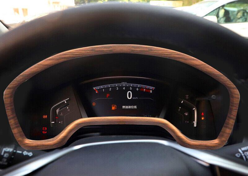 Wood Grain Dashboard Frame Decor Cover Trim 1PCS for Honda CRV CR-V 2017-2021