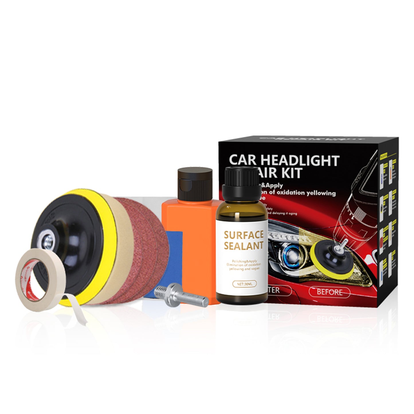 Car Headlight Restoration Kit Headlamp Lens Restore Oxidation Yellow C1W5