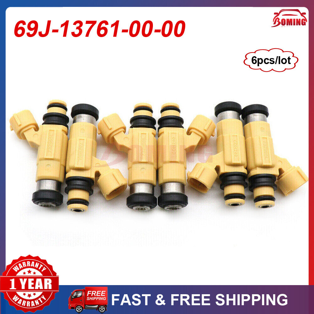 6x 69J-13761-00-00 Fuel Injectors for Yamaha F200 F225 200HP 225HP 4Strok CDH240