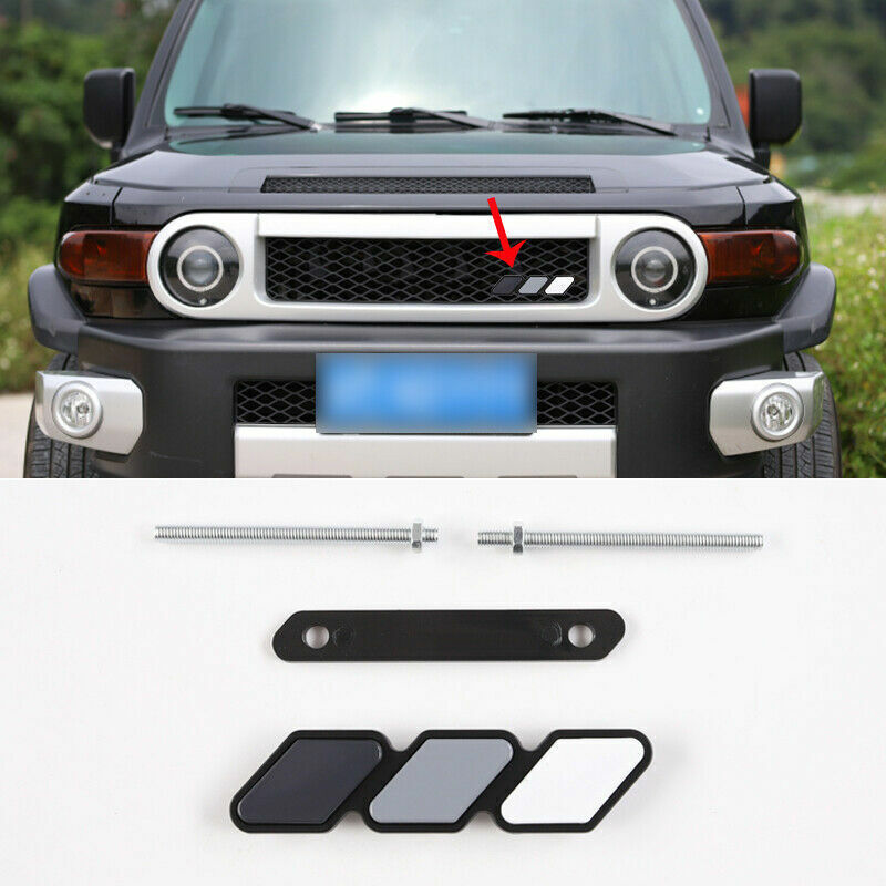 3-Colour Front Center Mesh Grille Badge Trim Fit for Toyota FJ Cruiser 2007-2020