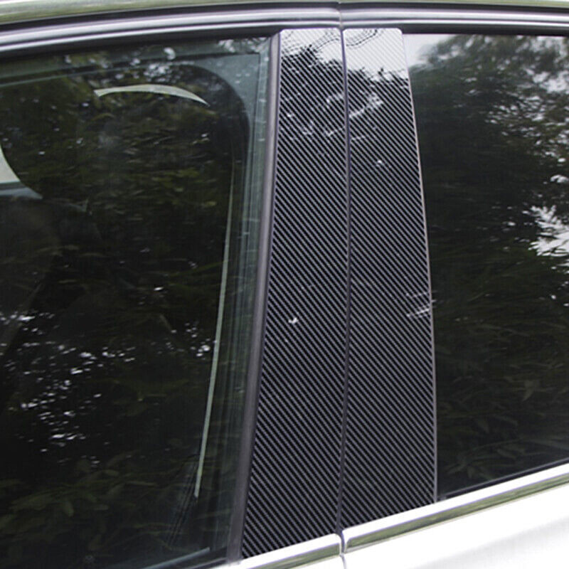 for Toyota Prado 10-21 Carbon Fiber Style Pillar Posts Door Window Strip Trim 8P