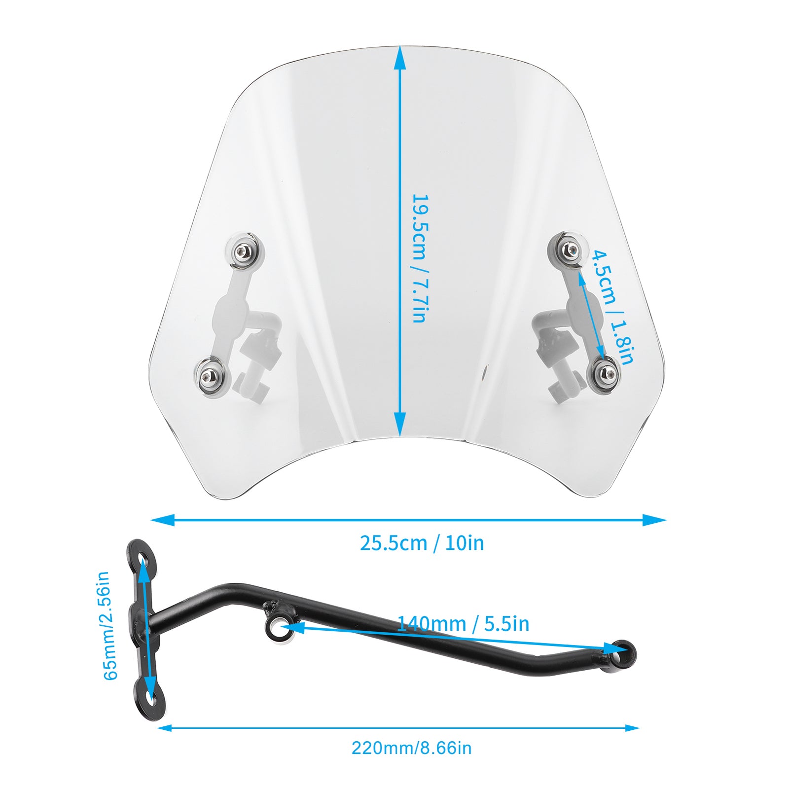 Auto Motorcycle Long Stents Windshield Windscreen Wind Deflector Parts For