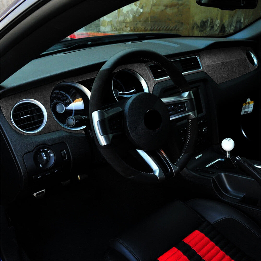 5¡ÁSuede Black Gray Central Control Dashboard Panel Trim for Ford for Mustang 2009-13