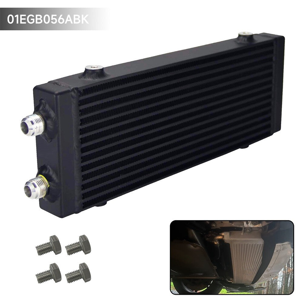 Universal Dual Pass Bar  Plate Oil Cooler Medium Black Core:14x5.5x1.58