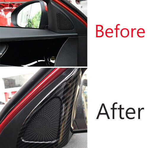 A Post Speaker Frame Cover Trim Carbon Fiber Style 2P for Kia K3 Forte 2019-2021