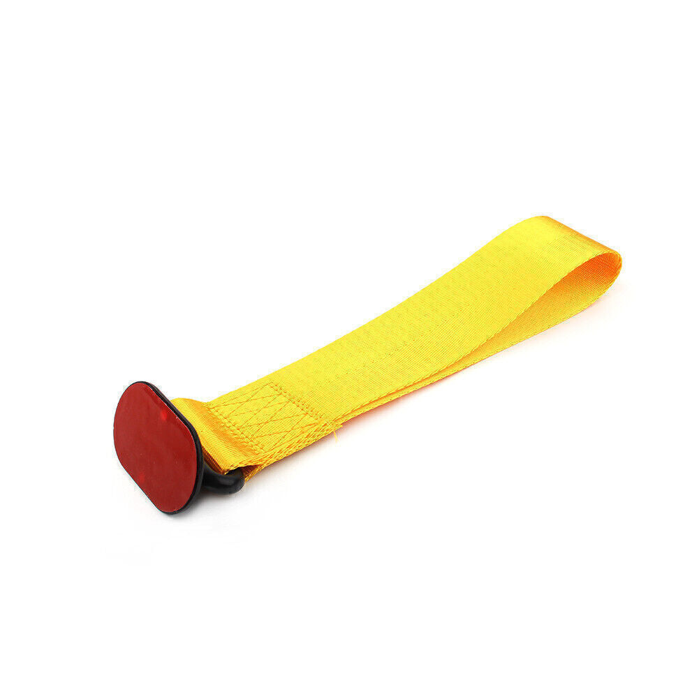 Car Tow Towing Strap Belt Rope Rally Hook Universal Rear/Front Bumper Yellow