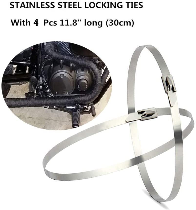 Black 2-inch x 50-foot black exhaust pack connector manifold with fiberglass heat packing tape