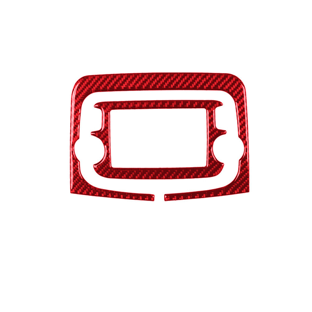 Red 5 Carbon Fiber Interior Radio Touch Screen Cover Trim For 14-17 for Fiat 500L
