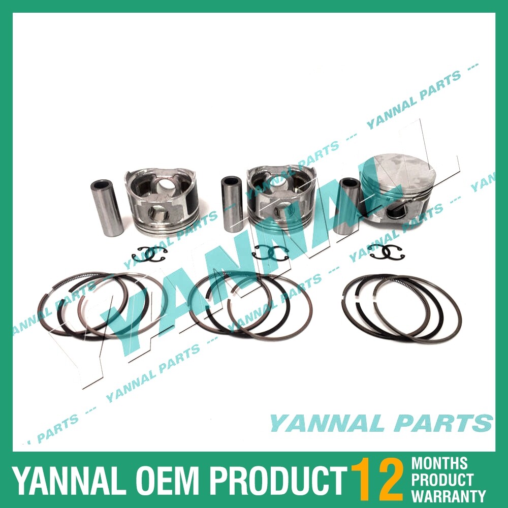 3-piece piston with piston rings + 0.5 mm for Yanmar 3TNE68 engine (oversized)