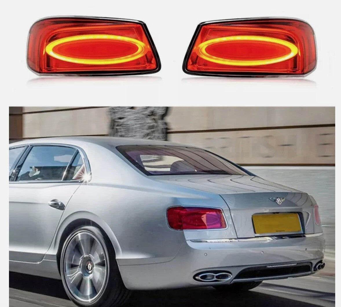 1-piece right red LED taillight assembly for Bentley Flying Spur 2014-2019 rear lights.