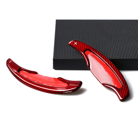 Carbon Steering Wheel Shift Paddle Extension Red for Cadillac ATS ATS-L 2014-17