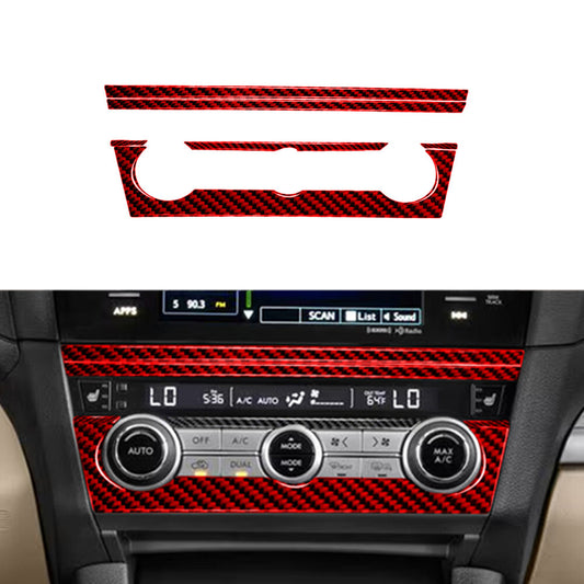 Red Carbon Fiber A/C Console Panel Cover Trim for Subaru Outback Legacy 2015-17