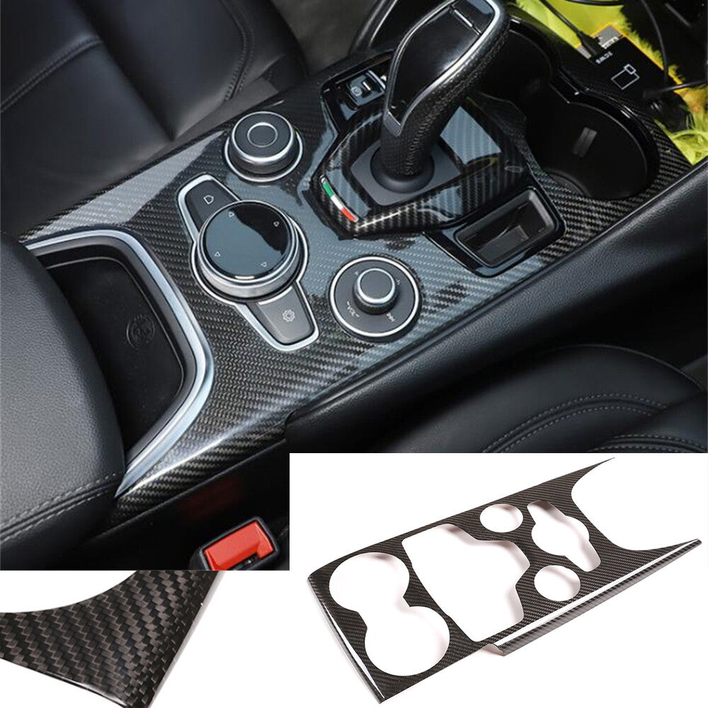 for Alfa Romeo Giulia 2020-2022 Real Carbon Fiber Interior Gear Shift Panel Trim