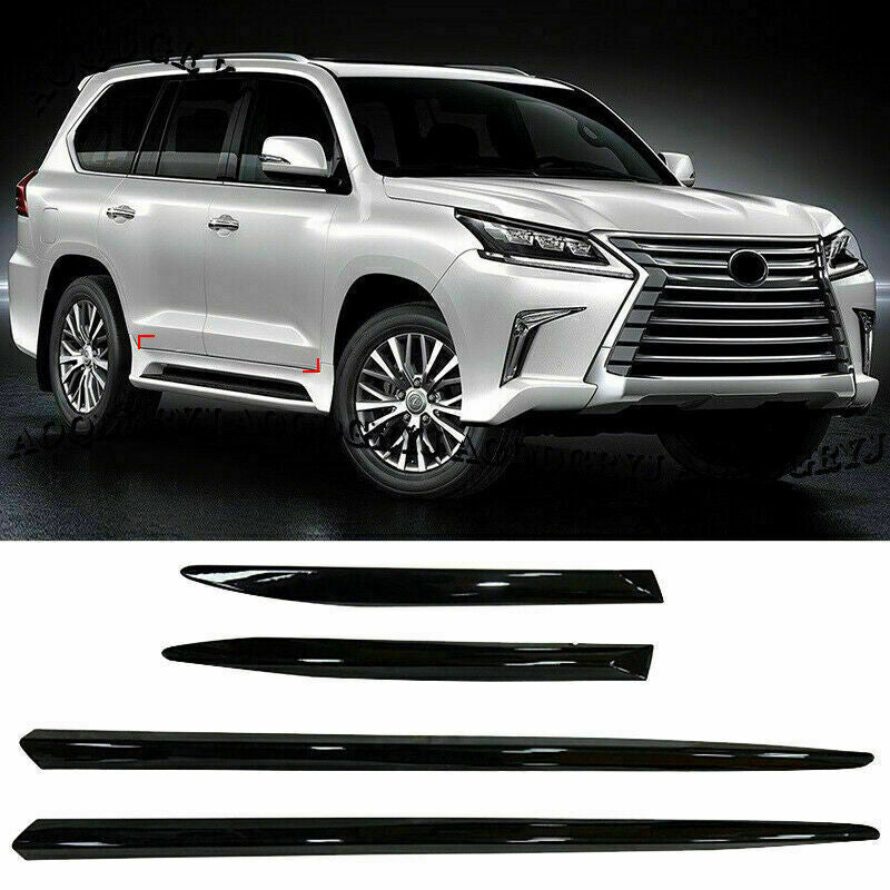 for LEXUS LX570 2016-2021 Bright Black Side Door Body Anti-collision Cover Trim