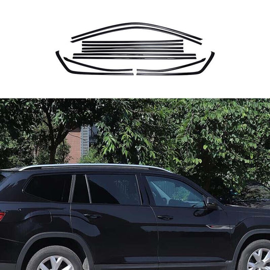 Black Steel Window Molding for Volkswagen Atlas 2018-2021 Trim Decoration Strips