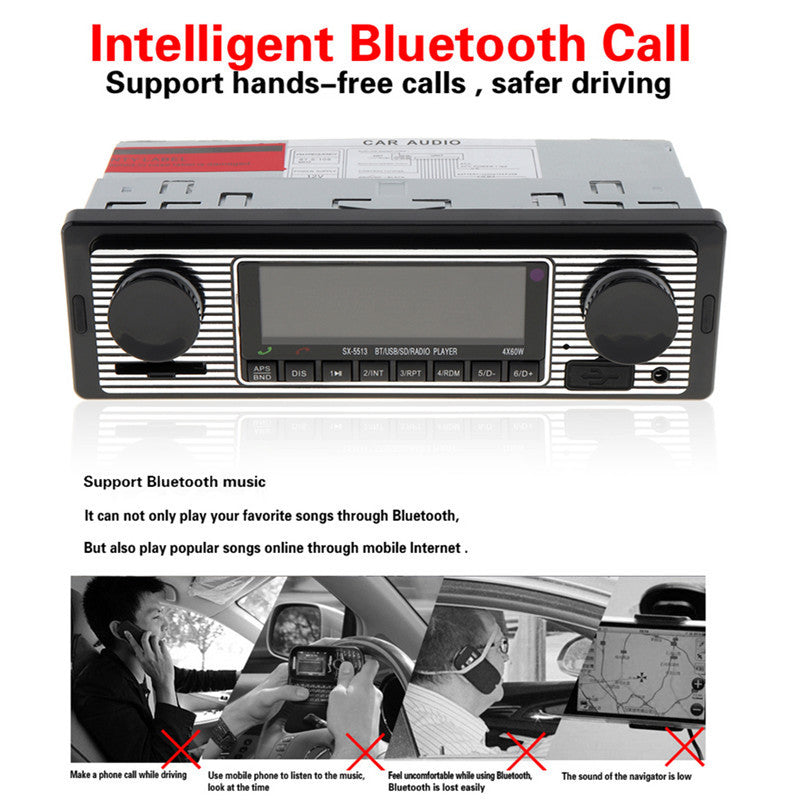 Car 1DIN Bluetooth 4-CH Output MP3 Stereo Radio Receiver Player FM USB Remote