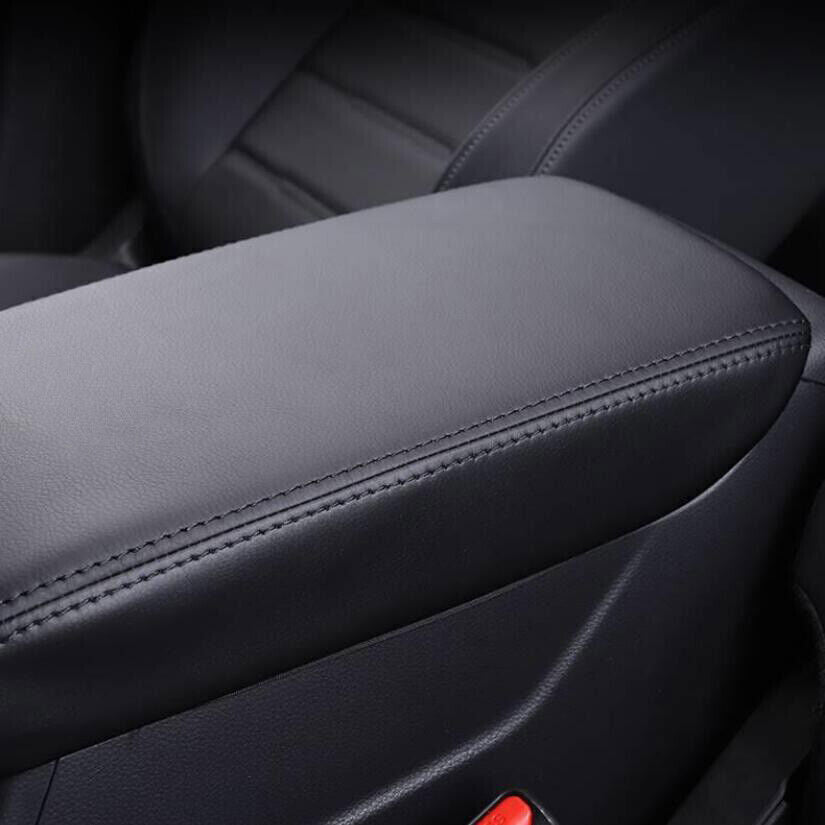 1P For 23-24 for Honda CR-V CRV Black Interior Armrest Box PU Leather Pad Cover Trim