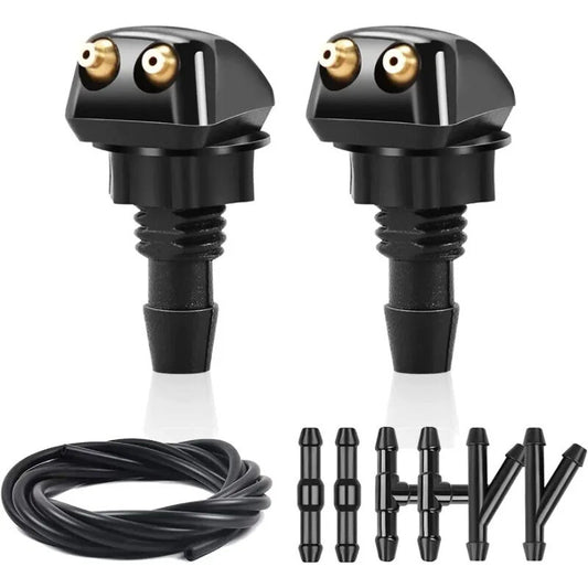 Adjustable universal dual-hole windshield washer nozzle water hose