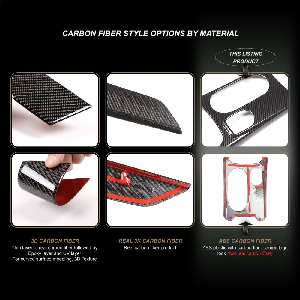 For G-Class W463 G500 G55 2008-2017 Carbon ABS Dashboard Center A/C Vent Cover