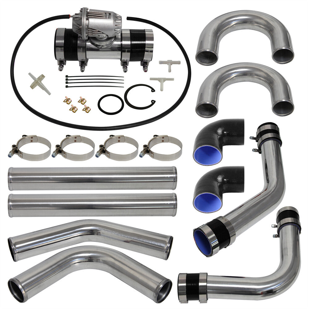 2.5 63mm Universal Intercooler Piping Kit + BOV Turbo Blow Off Valve Kit Black
