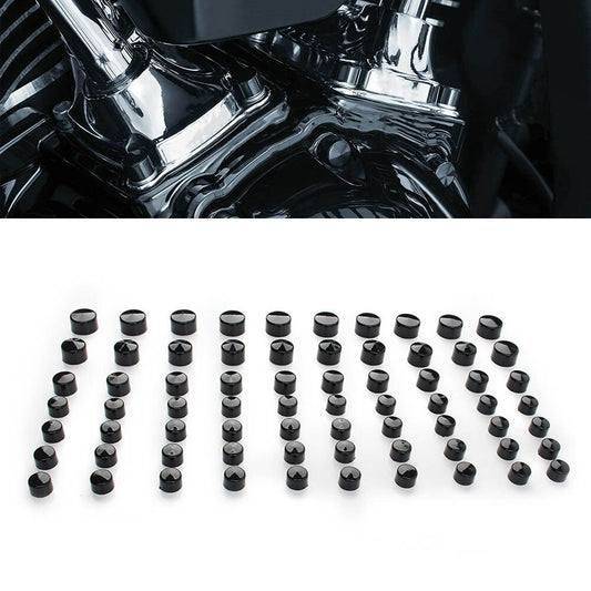 Engine Bolt Covers Kit Fit for Harley Softail Electra Street Glide Road King Black