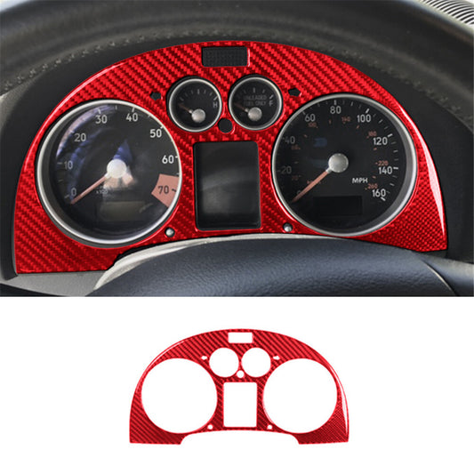 Carbon Fiber Dashboard Trim Frame Panel Stickers for Audi TT 8N 2001-2006 Red