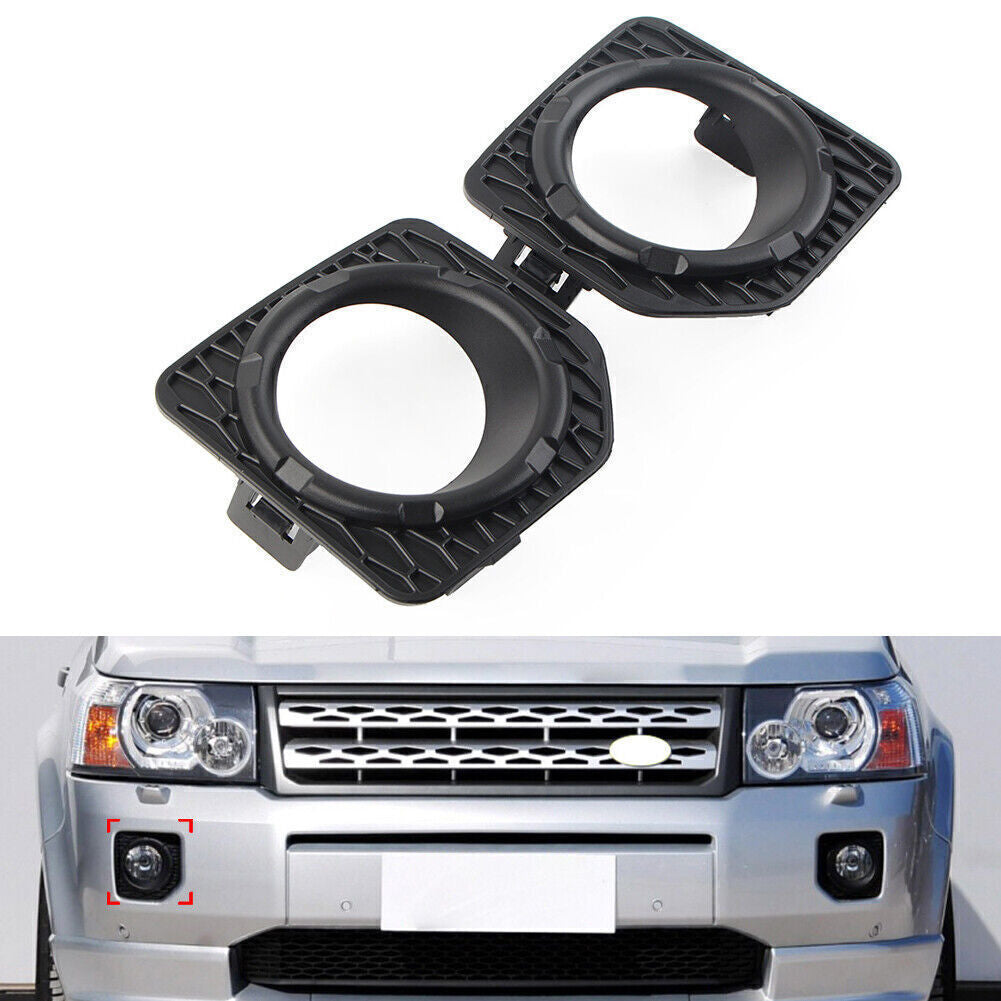 for Land Rover Freelander 2 06-2014 2x Front Bumper Fog Lamp Bezel Cover Black