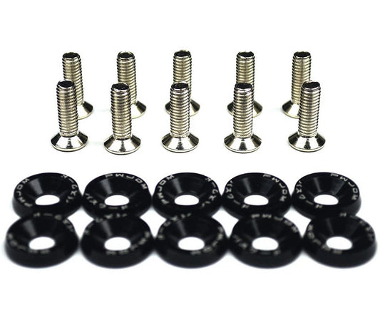 10. Automotive hexagonal fasteners, bumper engine concave screws, mudguard washers, black, suitable for Honda .