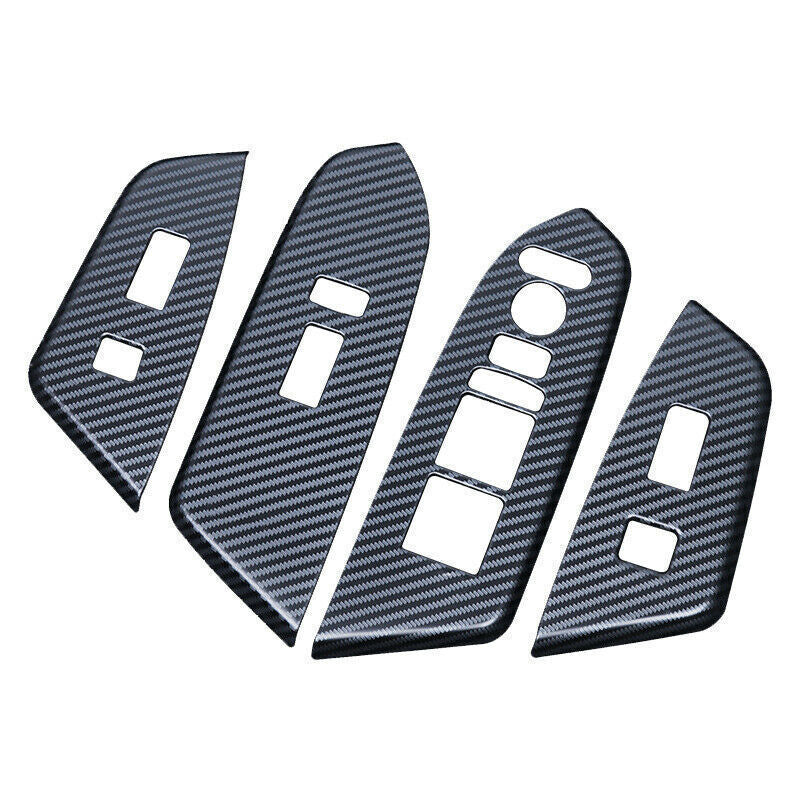 Glass Window Lifting Lock Panel Trim for Honda CRV 2017-2022 Steel Carbon Fiber