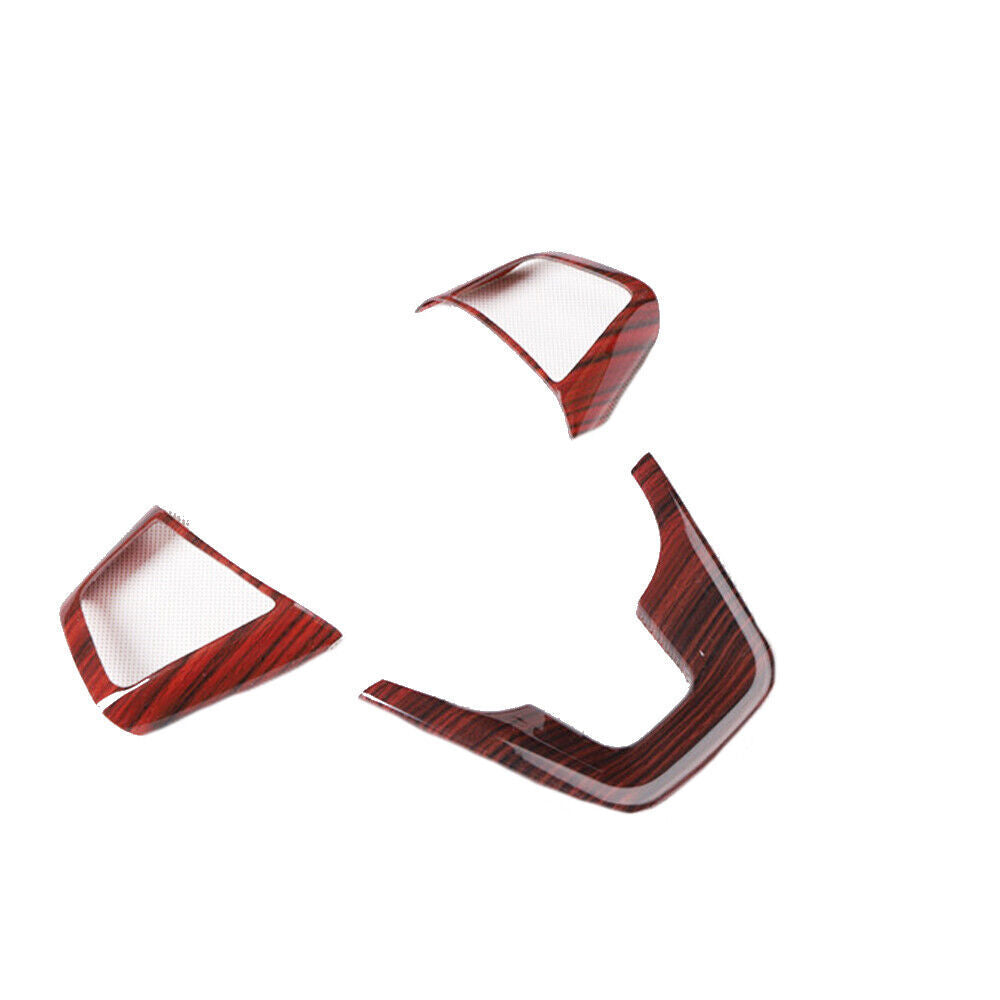 Car Steering Wheel Button Frame Trim 3 Fit for Hyundai IX25 2015-2019 Red Wood
