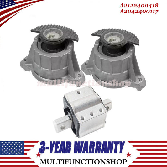 Engine + Transmission Mount Kit A2122400418 A2042400117 for Mercedes W204 W212