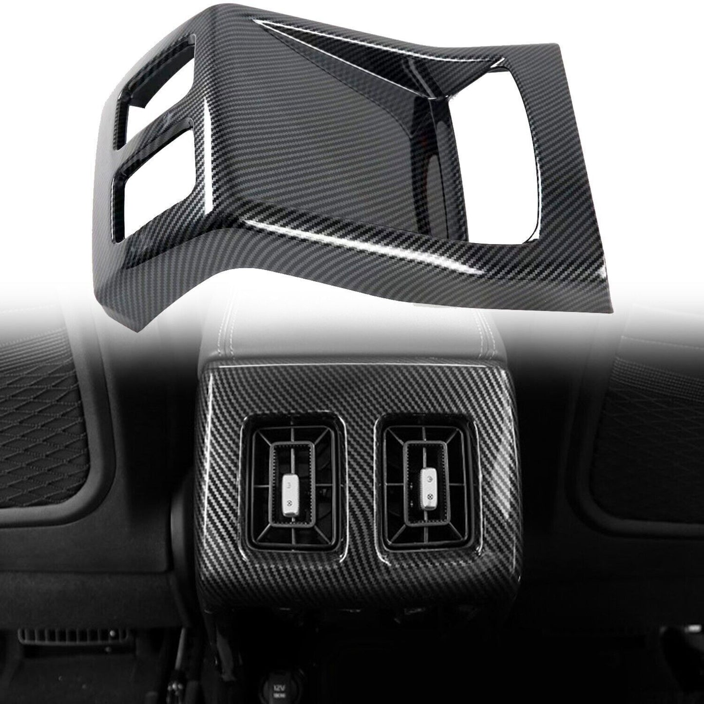 Carbon Fiber Look Inner Rear Air Vent Outlet Cover Trim for Kia Sorento 2021-23