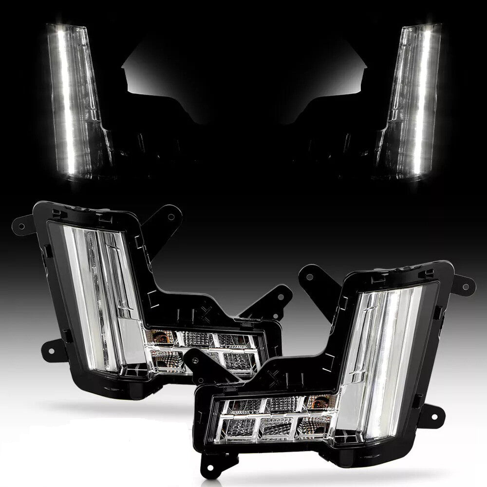 For 2015-2020 for Cadillac for Escalade w/o Crash Brake LED Fog Lights Signal Lamps Set