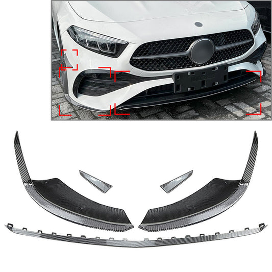 Front Bumper Lip Splitter Side Spoiler Body Kit Fit for Benz A Class W177 A180 2023+