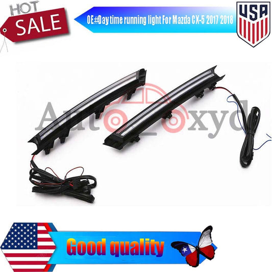Pair 2017 18 for MAZDA CX-5 2.0 2.5L LH+RH LED Daytime Running DRL White Lights