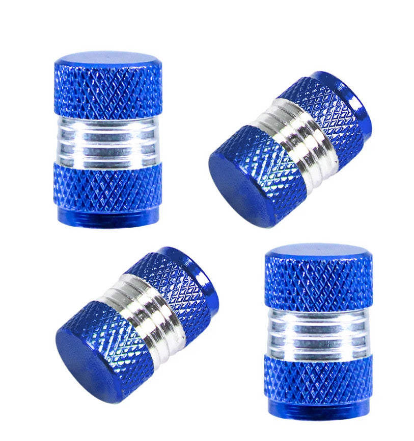 4-piece car tire valve cover rod air dust cover, dustproof and rustproof, silver, suitable for modern vehicles.