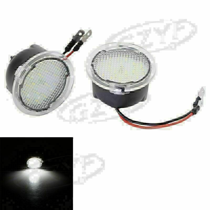 LED Rear Side Mirror Puddle Lights White for Ford 09-14 F150 2pcs New