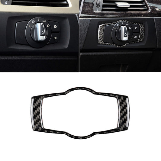 for BMW E90 E92 2008-2012 carbon fiber headlight switch button trim