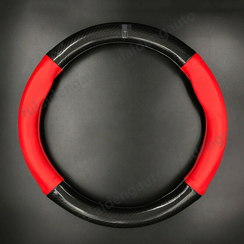 for Lincoln MKX MKZ MKC MKT Leather Carbon Fiber Steering Wheel Cap Cover Trim