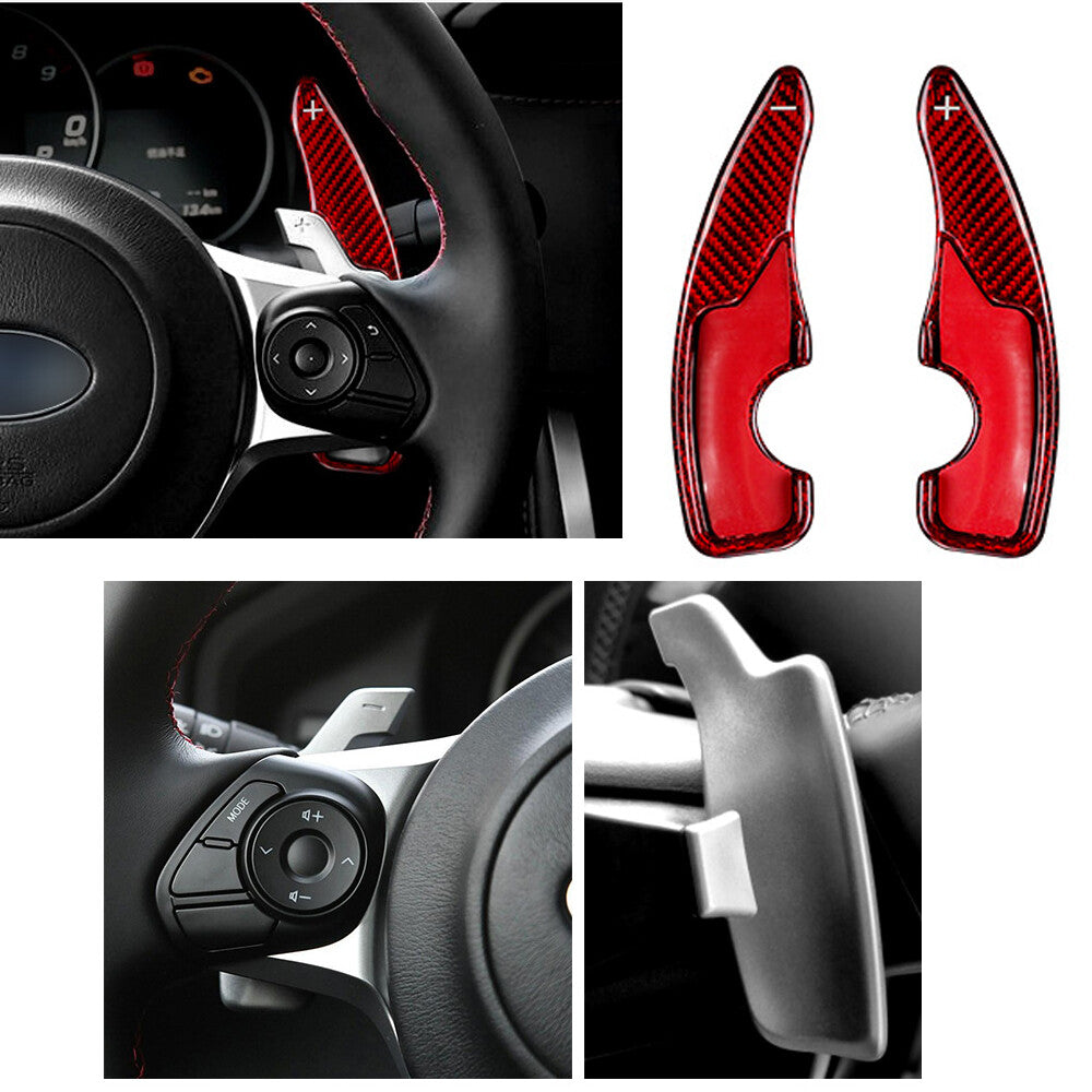 Red Carbon Fiber Steering Wheel Paddles Shifter For Toyot@ 86GT for Subaru BRZ 2017+