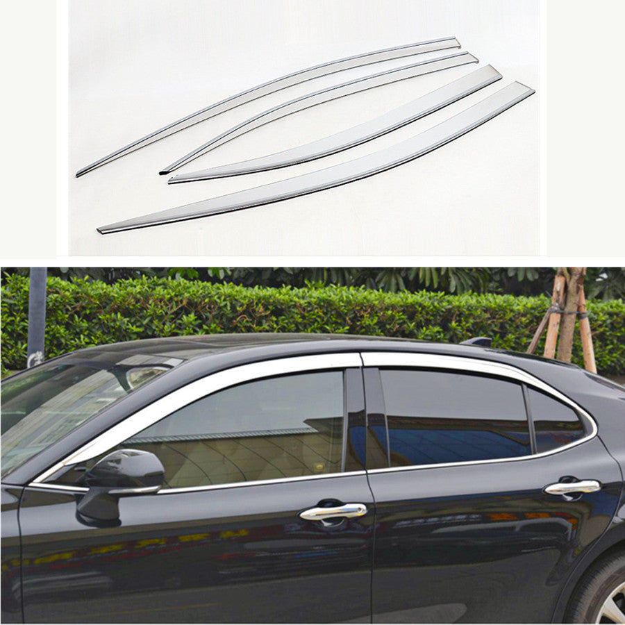 for Toyota for Camry 18-23 Chrome Window Visor Vent Sun Shade Rain Guard Door Visor