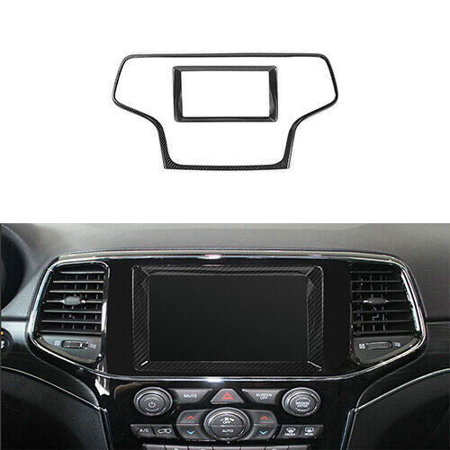 for Jeep Grand Cherokee 2014-21 Carbon Fiber ABS Central Navigation Frame Set 2x
