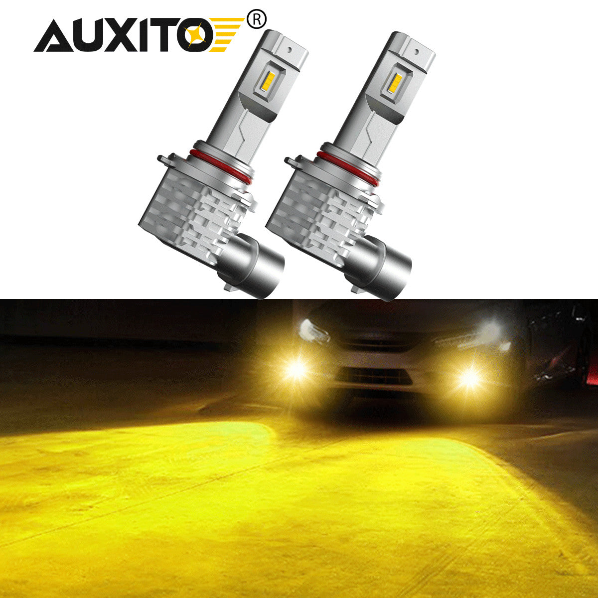 9145 Golden Red Mold LED, Bright White, F-150 F-250 F-350 9140 H10 EOB