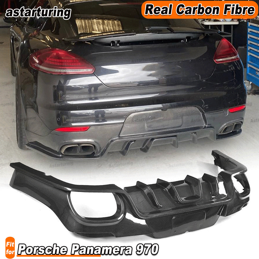 Fit for Porsche for Panamera 970 2014-2016 Carbon Rear Bumper Diffuser Spoiler Lip