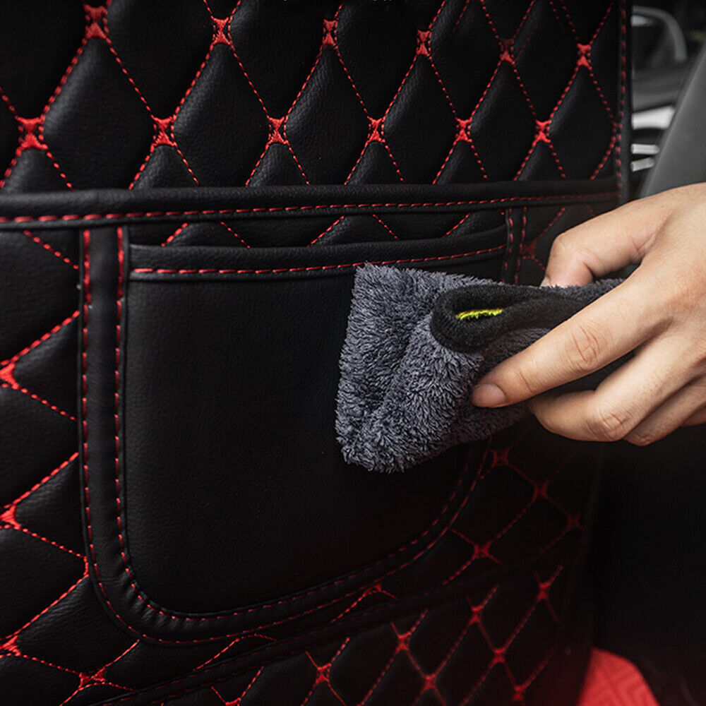 1x Car for Seat Back Anti-Kick Pad Mat Leather Protector Storage Cover Accessories
